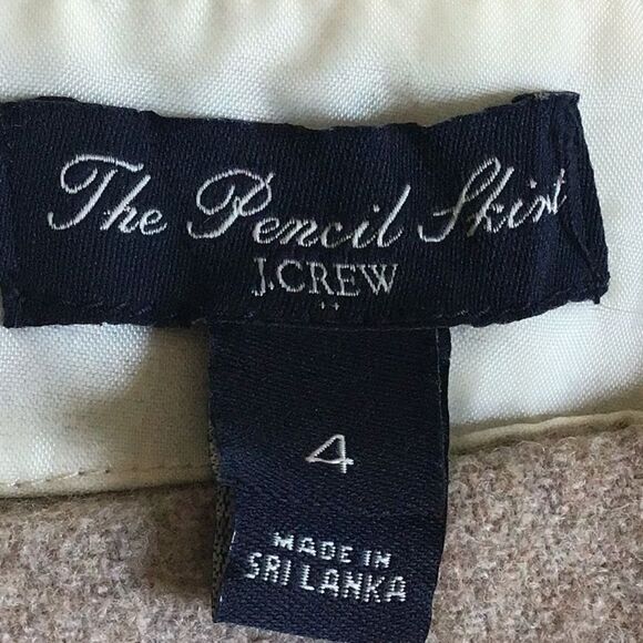 J. Crew Factory The Pencil Skirt in Neutral Tan Wool Blend - Picture 10 of 12